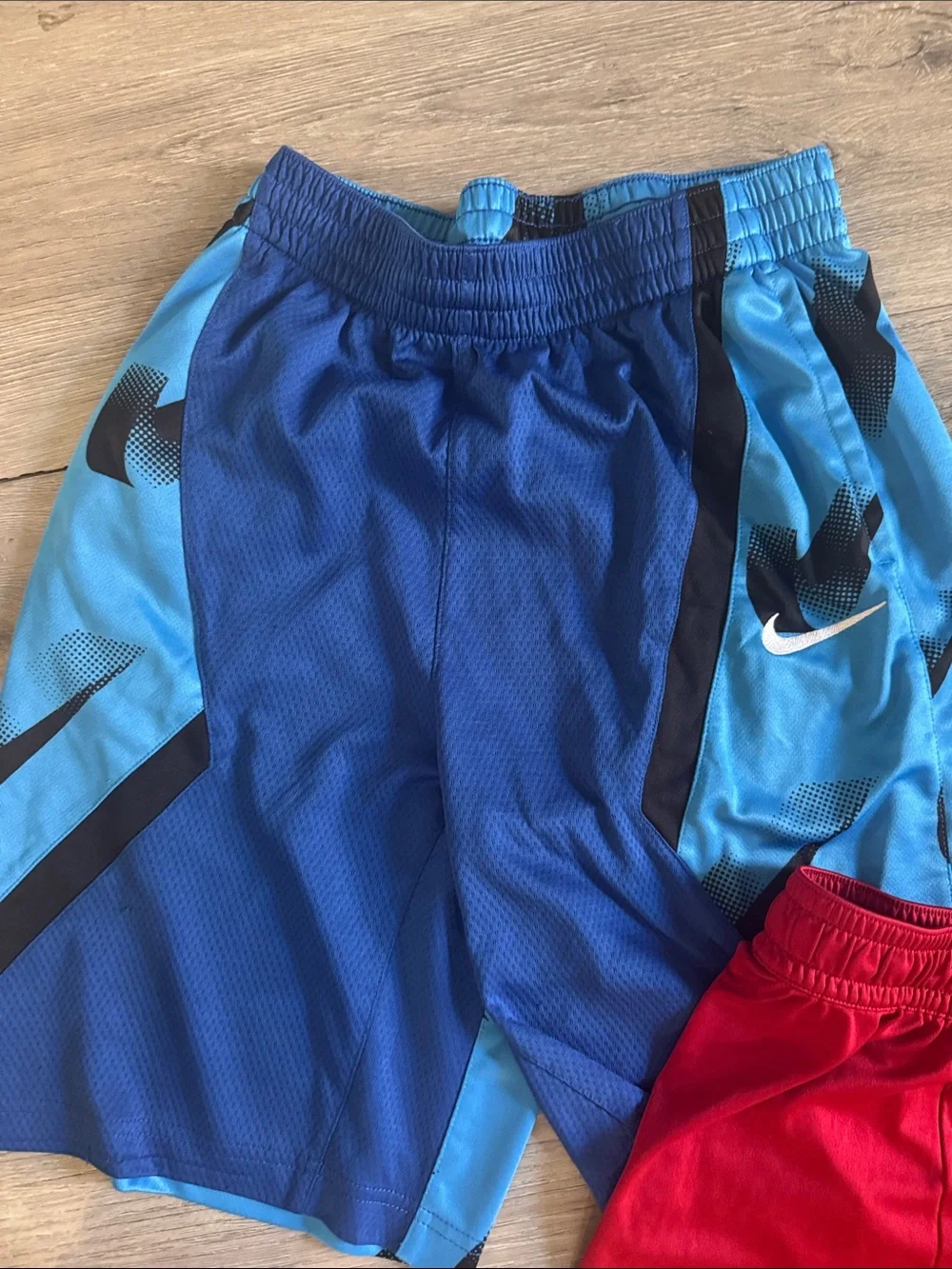 Nike, Adidas Kids Athletic Shorts Bundle - Blue, Red, Black/Yellow